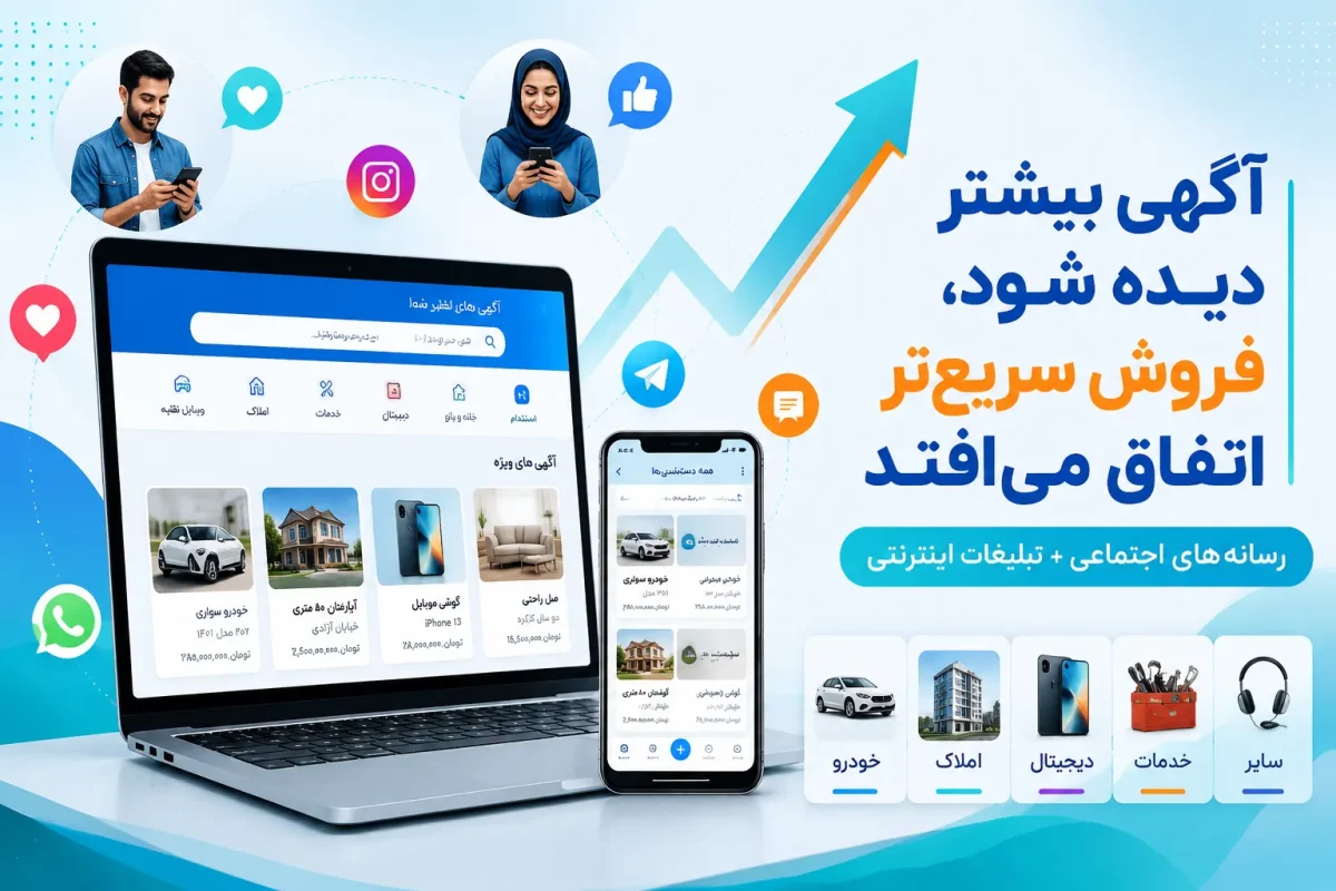 نقش رسانه‌های اجتماعی و تبلیغات اینترنتی در افزایش بازدید و فروش آگهی