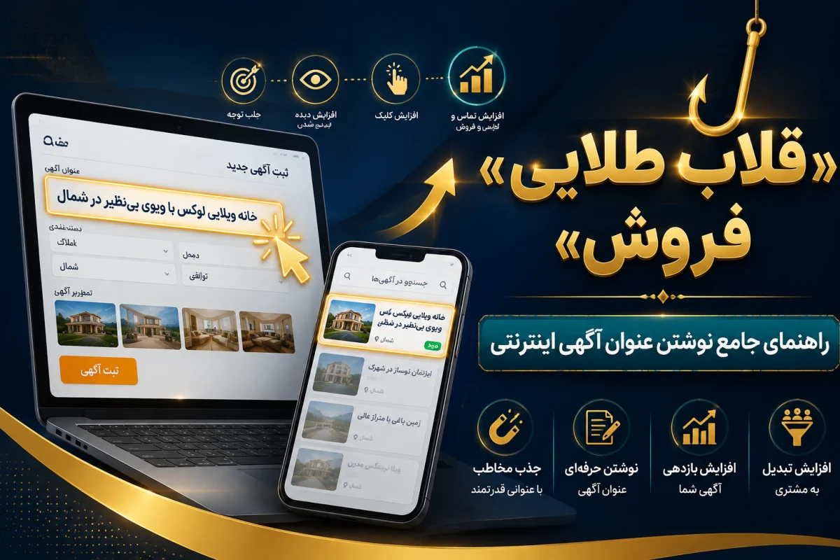 قلاب طلایی فروش؛ راهنمای جامع نوشتن عنوان آگهی اینترنتی