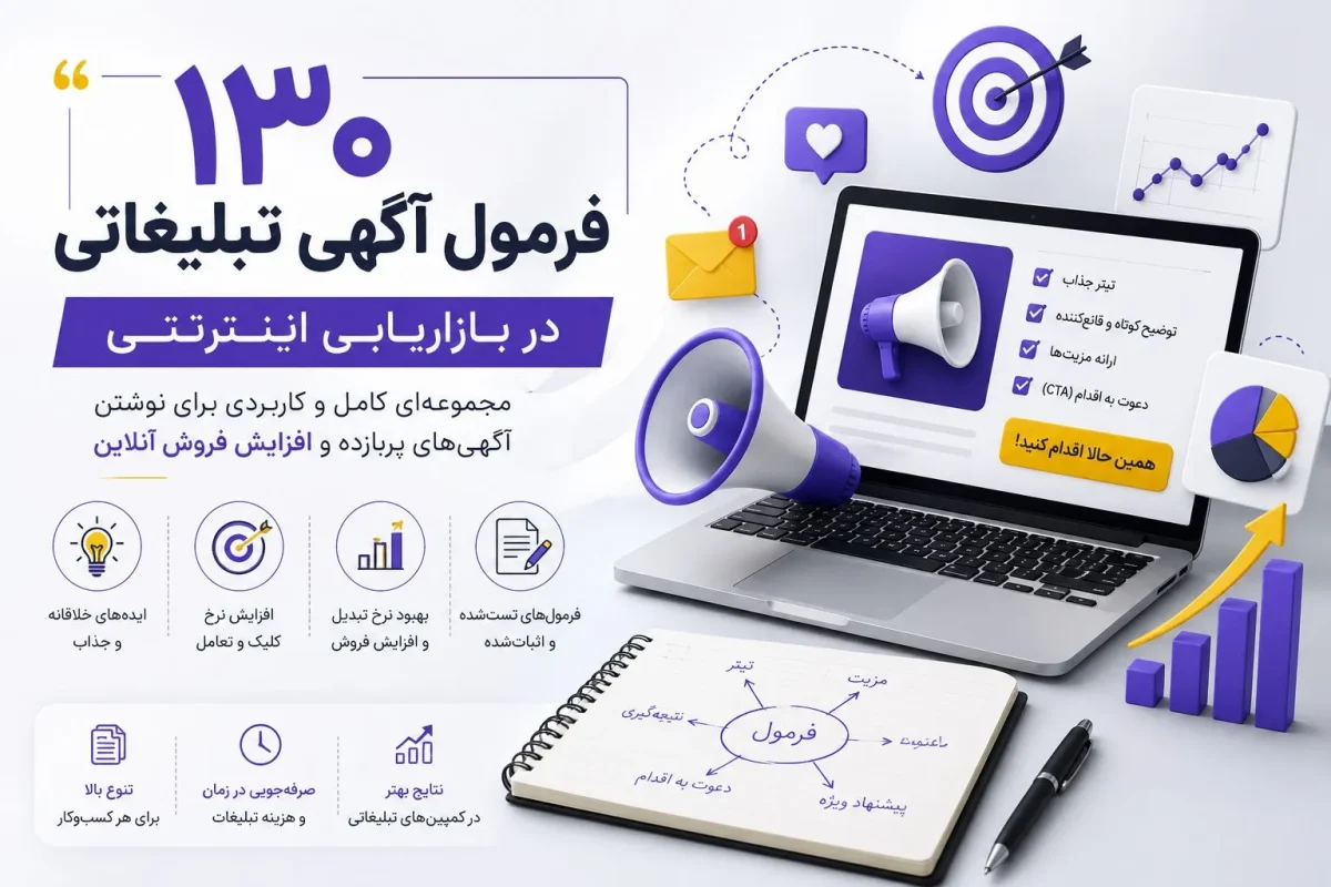 130 فرمول آگهی تبلیغات در بازاریابی اینترنتی
