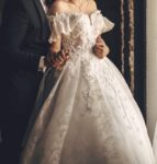 لباس عروس پر پف کار شده سایز 38 تا 42