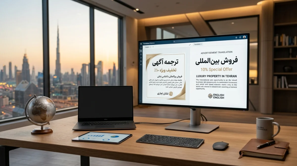 ترجمه آگهی به زبان انگلیسی برای فروش به خارجیها