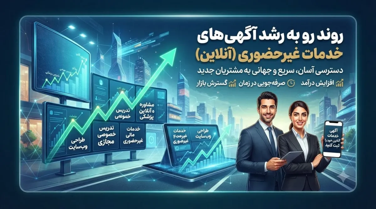 روند رو به رشد آگهی‌های خدمات غیرحضوری (آنلاین)