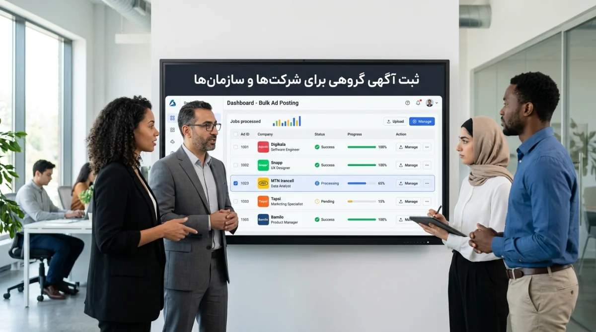 ثبت آگهی گروهی برای شرکت‌ها و سازمان‌ها