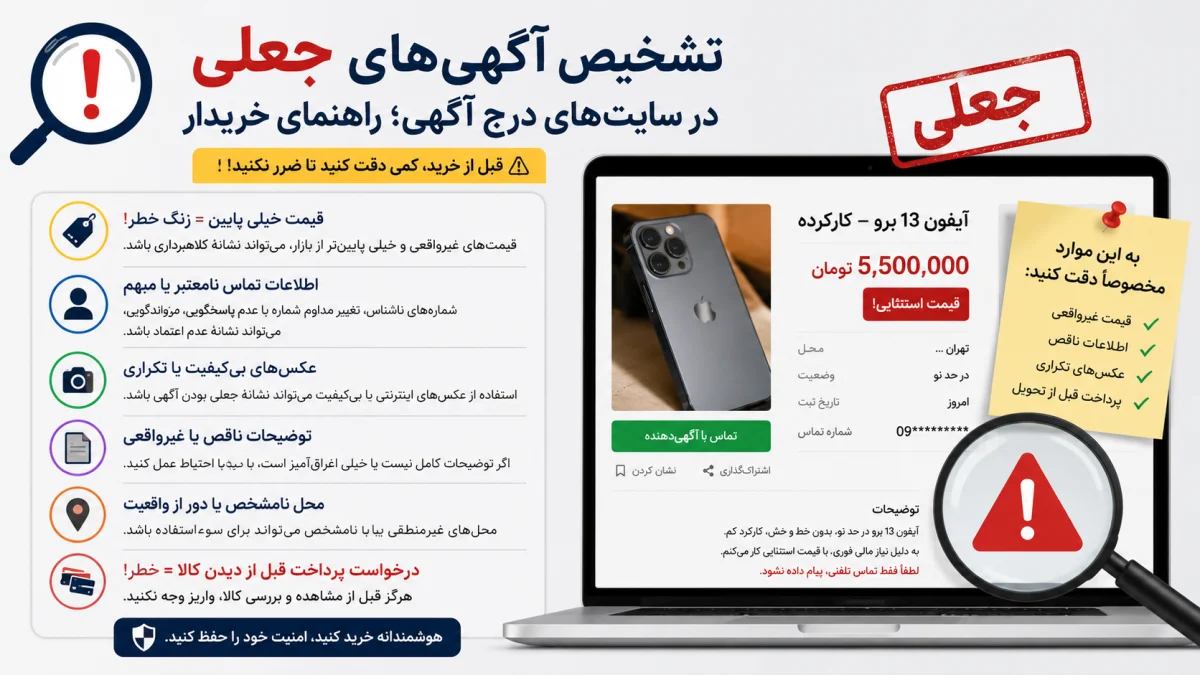 تشخیص آگهیهای جعلی در سایتهای درج آگهی؛ راهنمای کامل خریدار