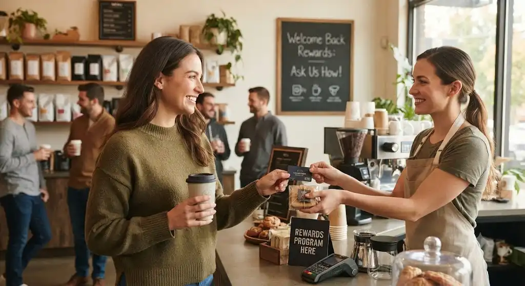 مشتری در حال بررسی آگهی آنلاین و ثبت خرید مجدد از فروشگاه اینترنتی