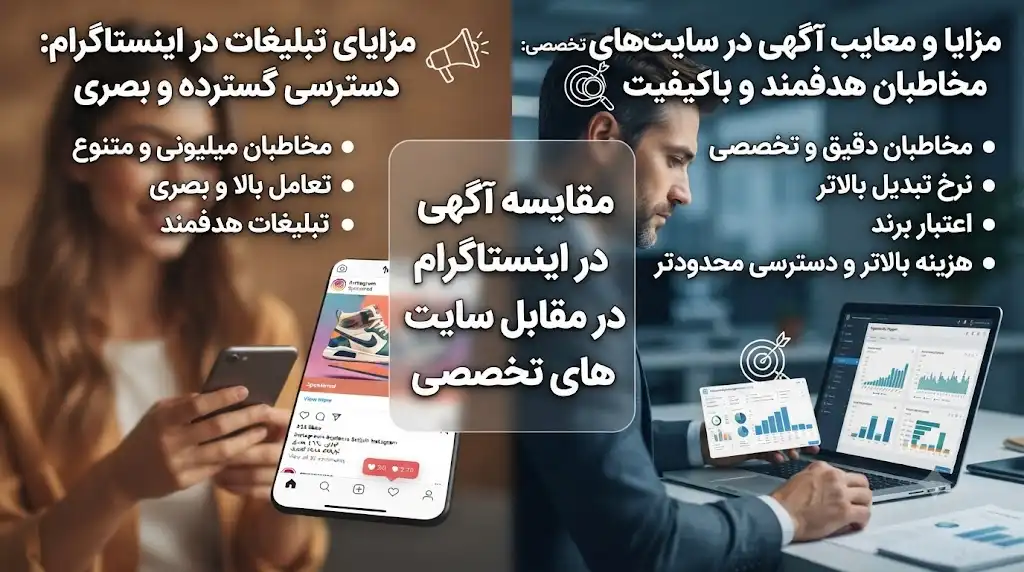 مزایا و معایب آگهی در اینستاگرام و سایتهای تخصصی