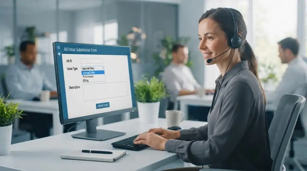 ارتباط با پشتیبانی برای بررسی وضعیت آگهی