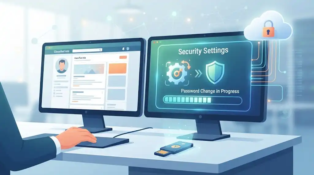 تغییر رمز عبور حساب در سایت درج آگهی