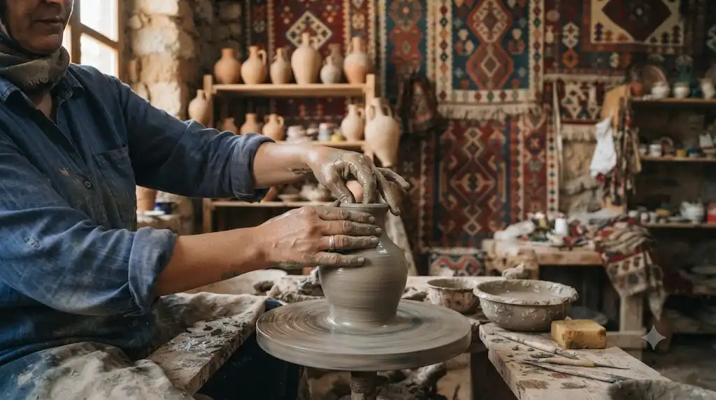 عکاسی از جزئیات فرش دستباف برای نمایش کیفیت، رنگها و نقشهای سنتی